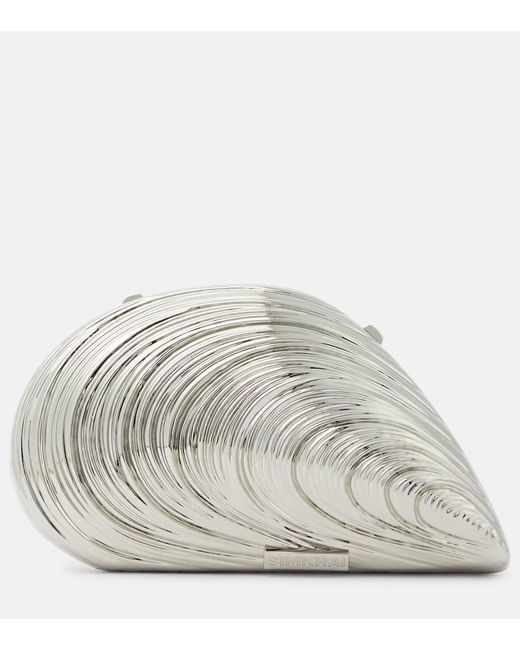 Jonathan Simkhai Metallic Bridget Shell Clutch