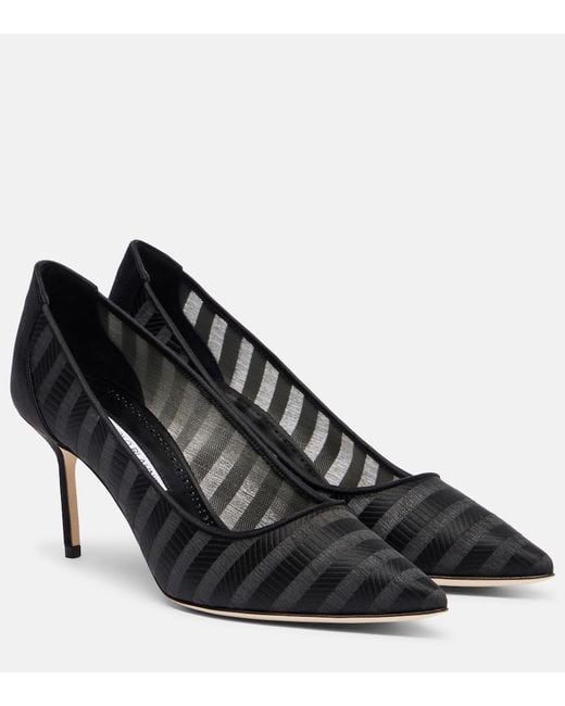 Manolo Blahnik Black Bbla Organza Pumps