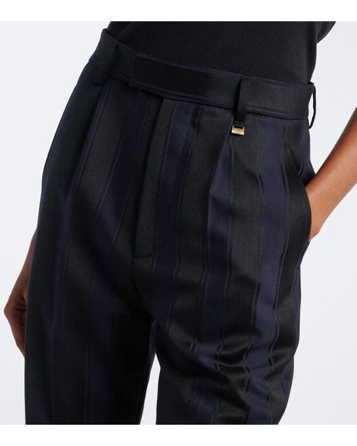 Vivienne Westwood Black Ray Striped Virgin Wool Flared Pants