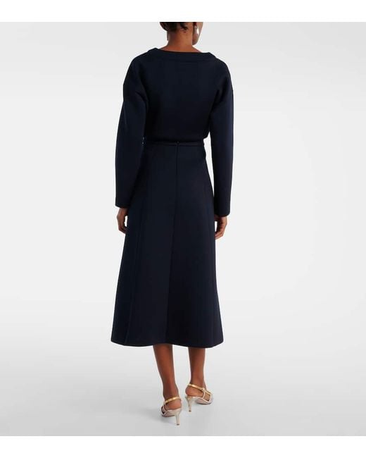 Falda Midi Brunate Con Paneles Max Mara de color Blue