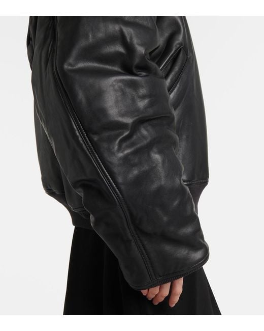 Balenciaga Black Leather Cargo Jacket