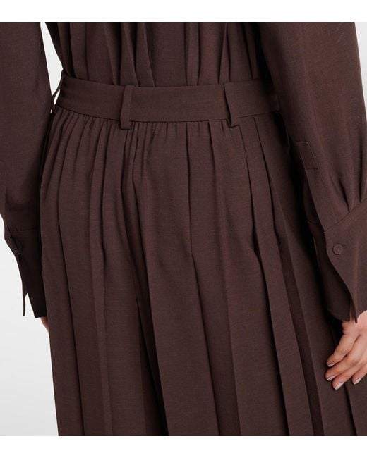 Joseph Brown Tibre Plisse Wide-Leg Pants