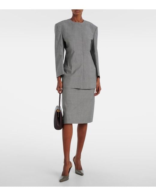 Calvin Klein Gray Parker Wool Jacket