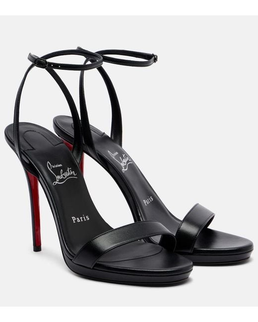 Christian Louboutin Black Miss Z 120 Leather Slingback Pumps