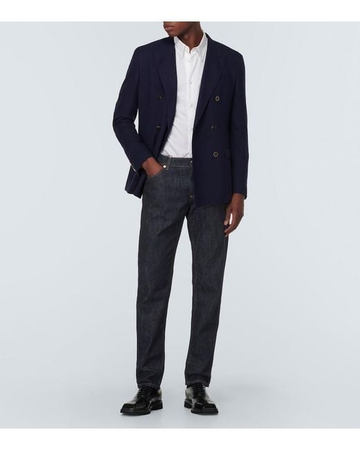 Dolce & Gabbana Blue Mid-Rise Slim Jeans for men
