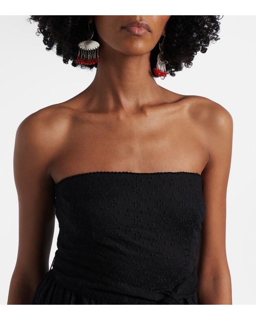 Poupette Black Thelma Strapless Cotton Maxi Dress