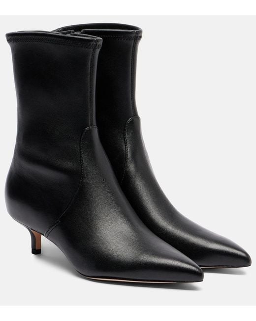 Veronica Beard Black Lisa Leather Ankle Boots