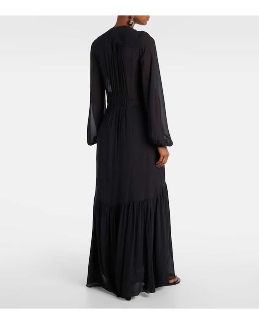 Isabel Marant Black Briane Shirred Maxi Dress