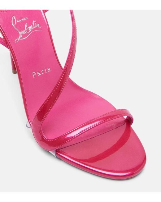 Christian Louboutin Pink Sandalen Rosa Z 100 Aus Lackleder