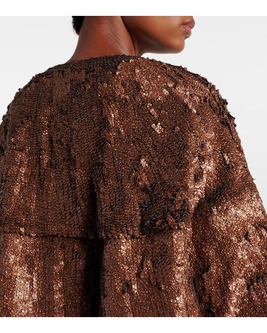 Dries Van Noten Brown Sequined Jacket
