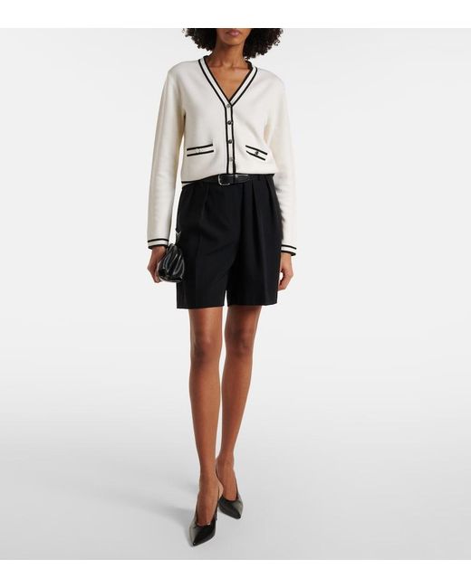Tory Burch White Kendra Wool-Blend Cardigan
