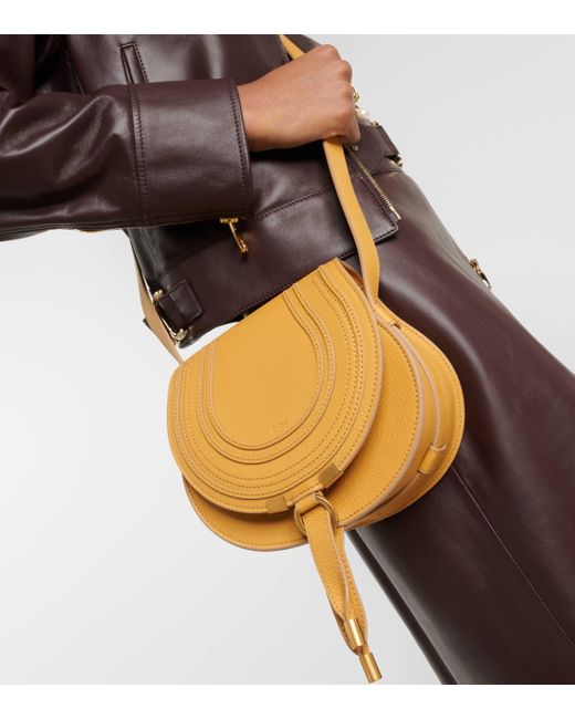 Chloé Natural Marcie Mini Leather Crossbody Bag
