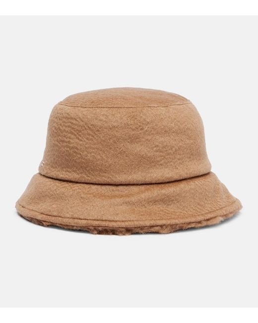 Max Mara Natural Reversible Camel Hair Bucket Hat