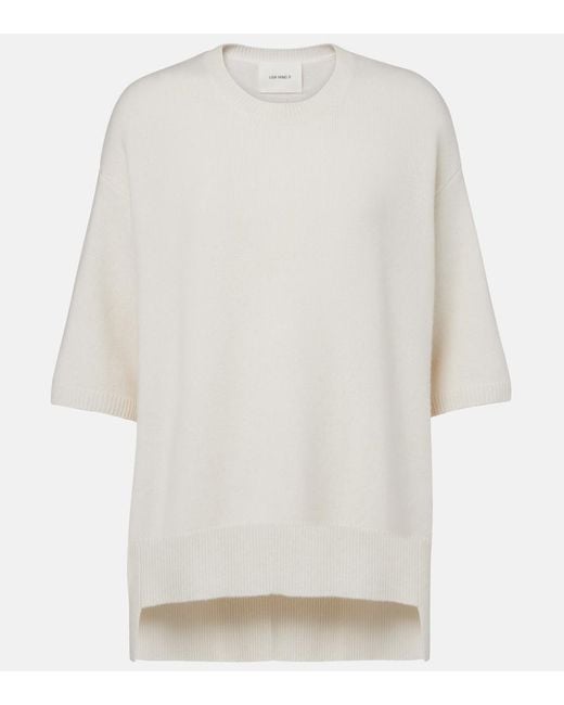 Lisa Yang White Camille Cashmere Top