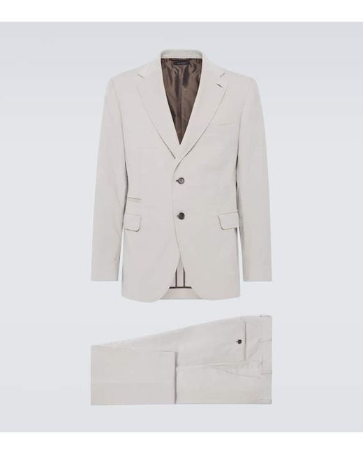 Traje Trevi De Pana De Algodon Y Cachemir Brioni de hombre de color White