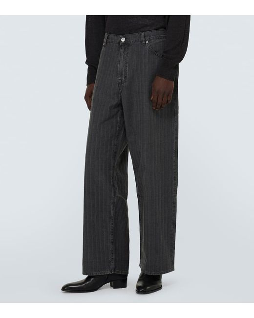 Our Legacy Gray Vast Cut Striped Straight Jeans for men