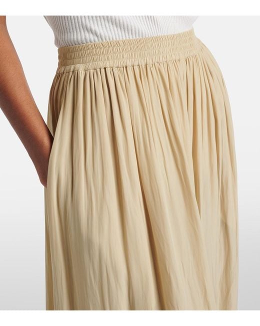 Chloé Natural Pleated Satin Balloon Pants