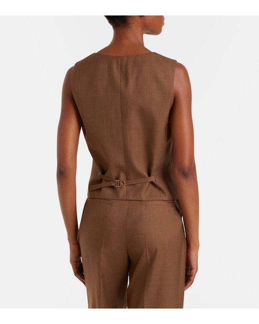 Gabriela Hearst Brown Coleridge Wool And Silk Vest