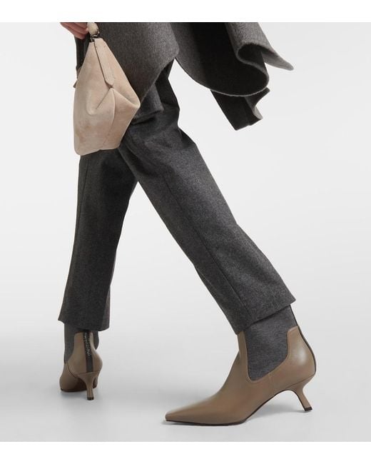 Brunello Cucinelli Brown Leather Ankle Boots