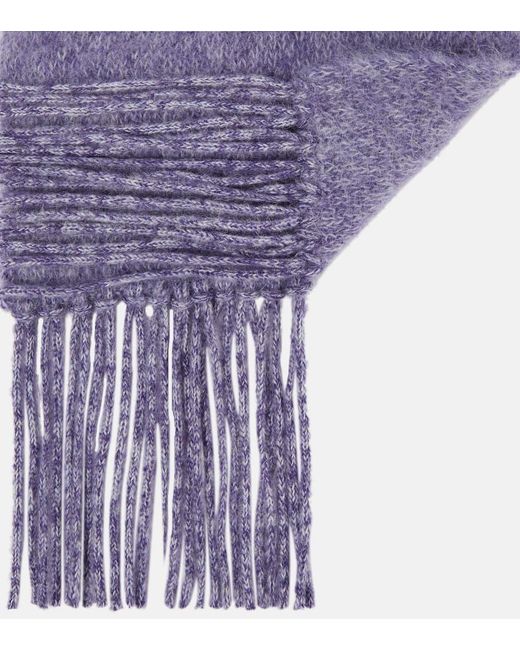 マフラー・ストール MIU MIU Embroidered Mohair Blend Scarf Miu Miu Mohair blend scarf with fringe detailing and knit