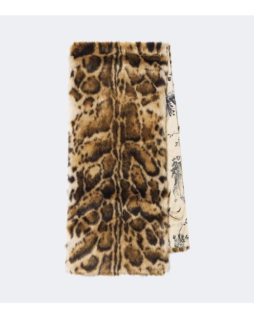 Etro Metallic Leopard-Print Scarf