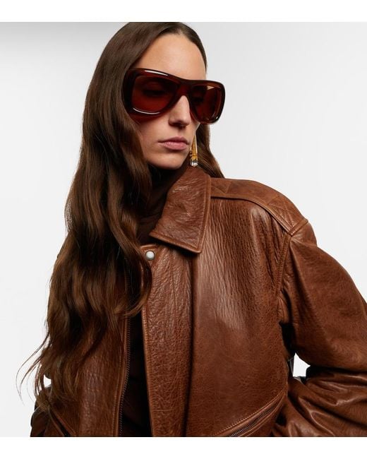 Saint Laurent Brown Sl 902 Howl Oversized Sunglasses