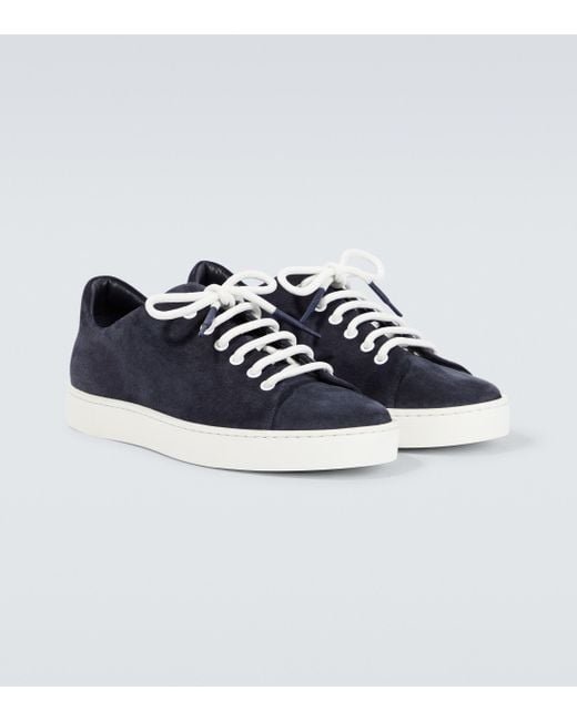 Manolo Blahnik Suede Sneakers in Blue for Men | Lyst UK