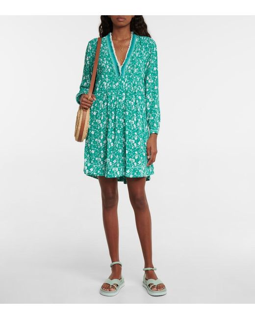Poupette Blue Ola Floral Georgette Minidress