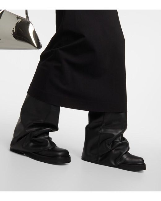 The Attico Black Cutout Midi Skirt