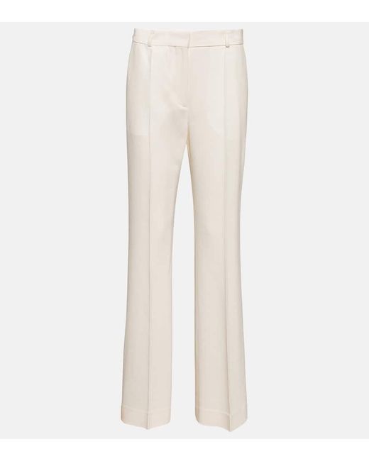 Pantalones rectos de crepe de tiro alto Totême  de color White