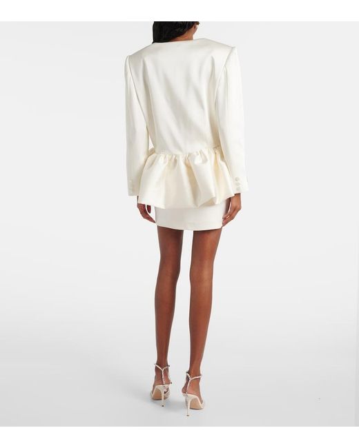 The New Arrivals Ilkyaz Ozel White Meringue Ruffled Satin Jacket