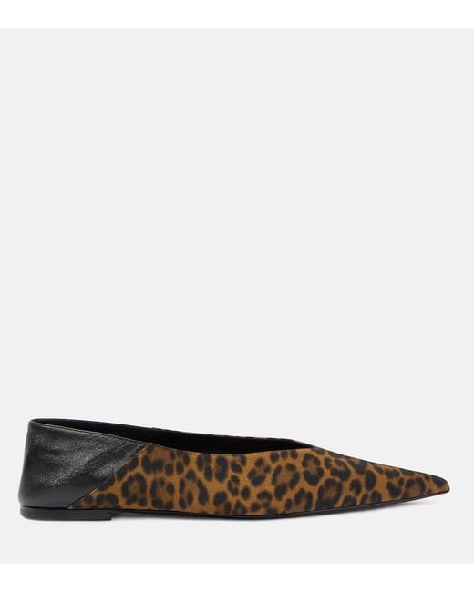 Saint Laurent Brown Zaza Ballet Flats