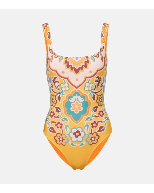 Etro Orange Printed Swimsuit