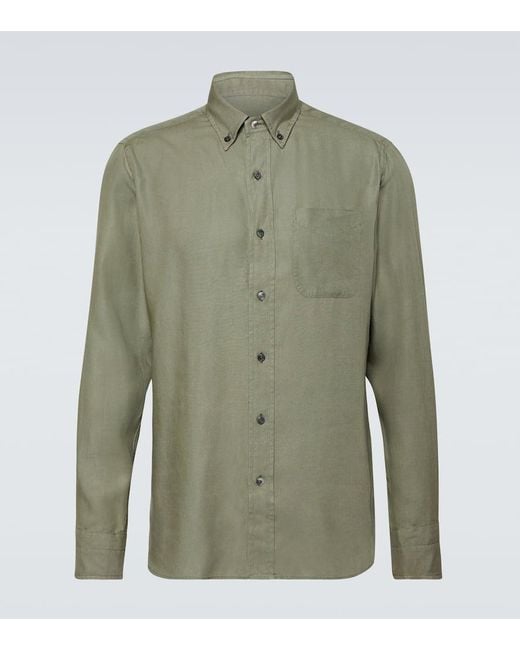 Tom Ford Green Lyocell Shirt for men