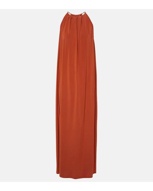 Max Mara Orange Garda Crepe Jersey Maxi Dress