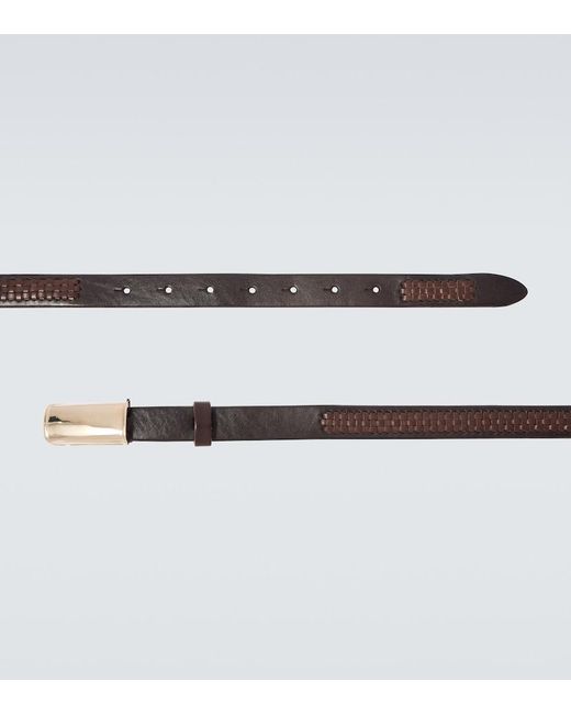 Brunello Cucinelli Brown Leather Belt for men