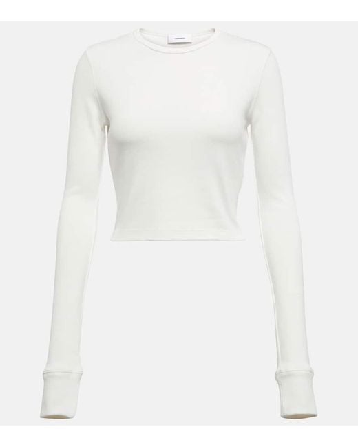 Wardrobe NYC White X Hailey Bieber Hb Cotton-Blend Jersey Crop Top