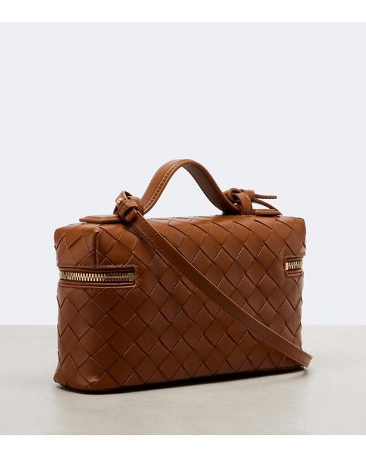 Bottega Veneta Brown Bang Bang Intrecciato Leather Vanity Bag