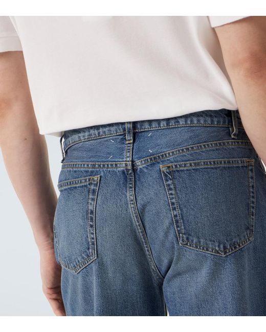 Maison Margiela Blue Distressed Straight Jeans for men