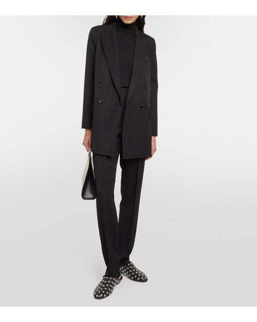 Max Mara Black Ciriaco Virgin Wool Turtleneck Top
