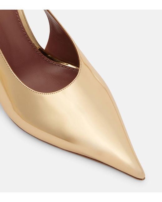Paris Texas Natural Slingback-Pumps Jessica 105 Aus Metallic-Leder