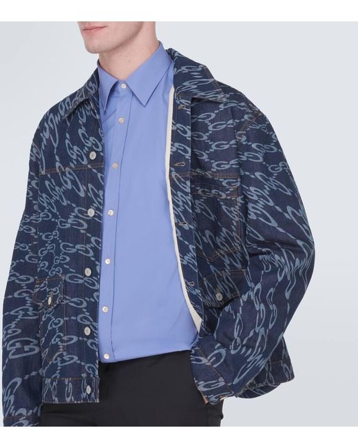Gucci Hemd aus Baumwollpopeline in Blue für Herren