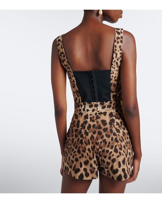 Dolce & Gabbana Multicolor Leopard-Print Cotton Shorts