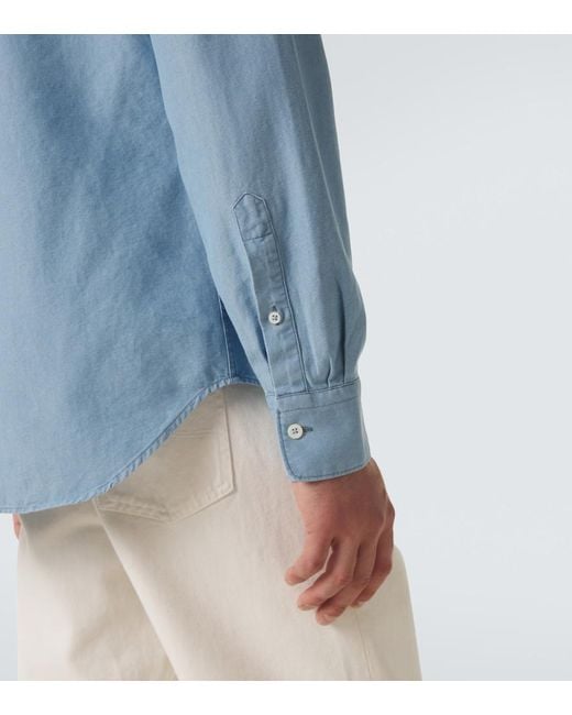 Canali Blue Cotton Shirt for men