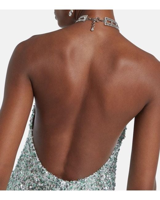 Vestido De Fiesta Poseidon Con Lentejuelas ‎Taller Marmo de color Green