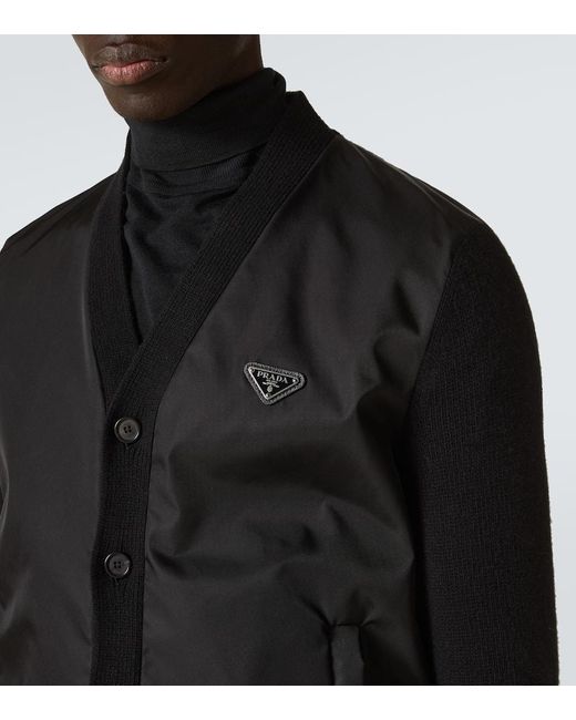 Prada Black Wool And Cashmere Cardigan for men