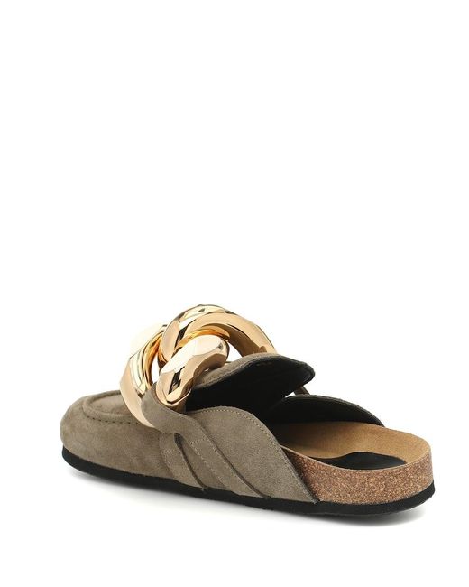 J.W. Anderson Metallic Embellished Suede Slippers