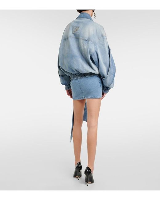 Blumarine Blue Denim Bomber Jacket