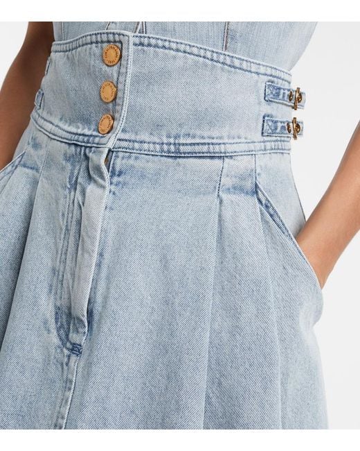 Zimmermann Blue Wandlerlust Denim Midi Skirt