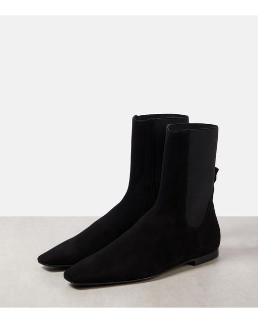 Totême Black Suede Chelsea Boots